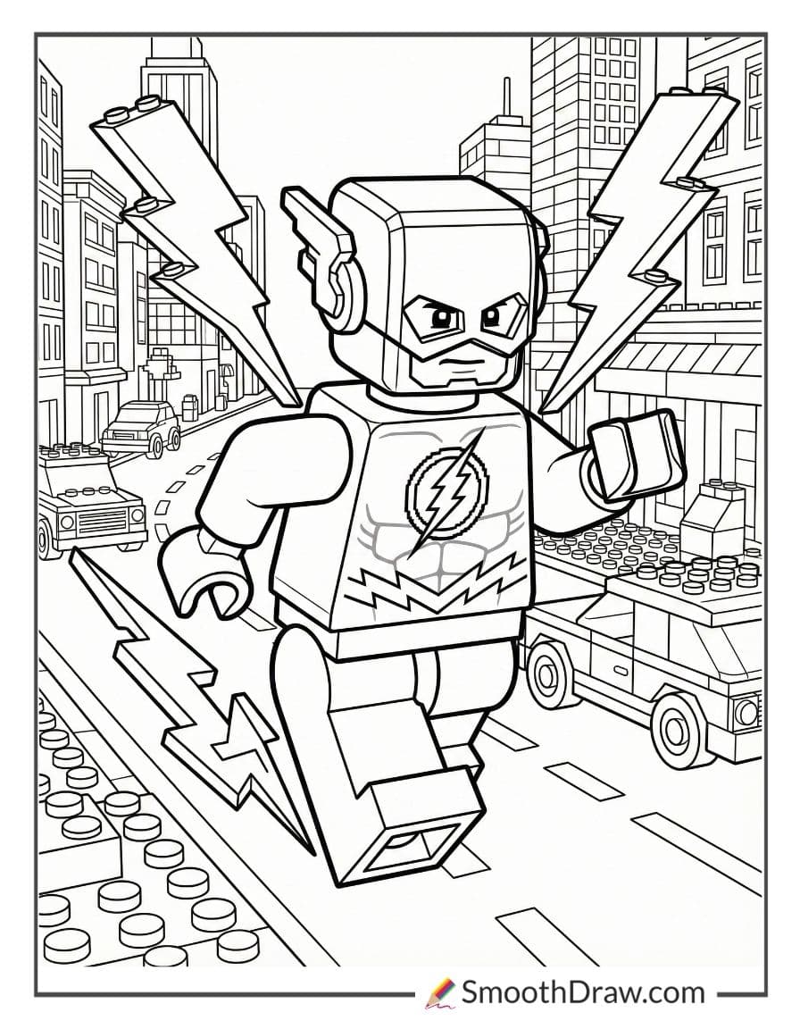 lego flash coloring pages