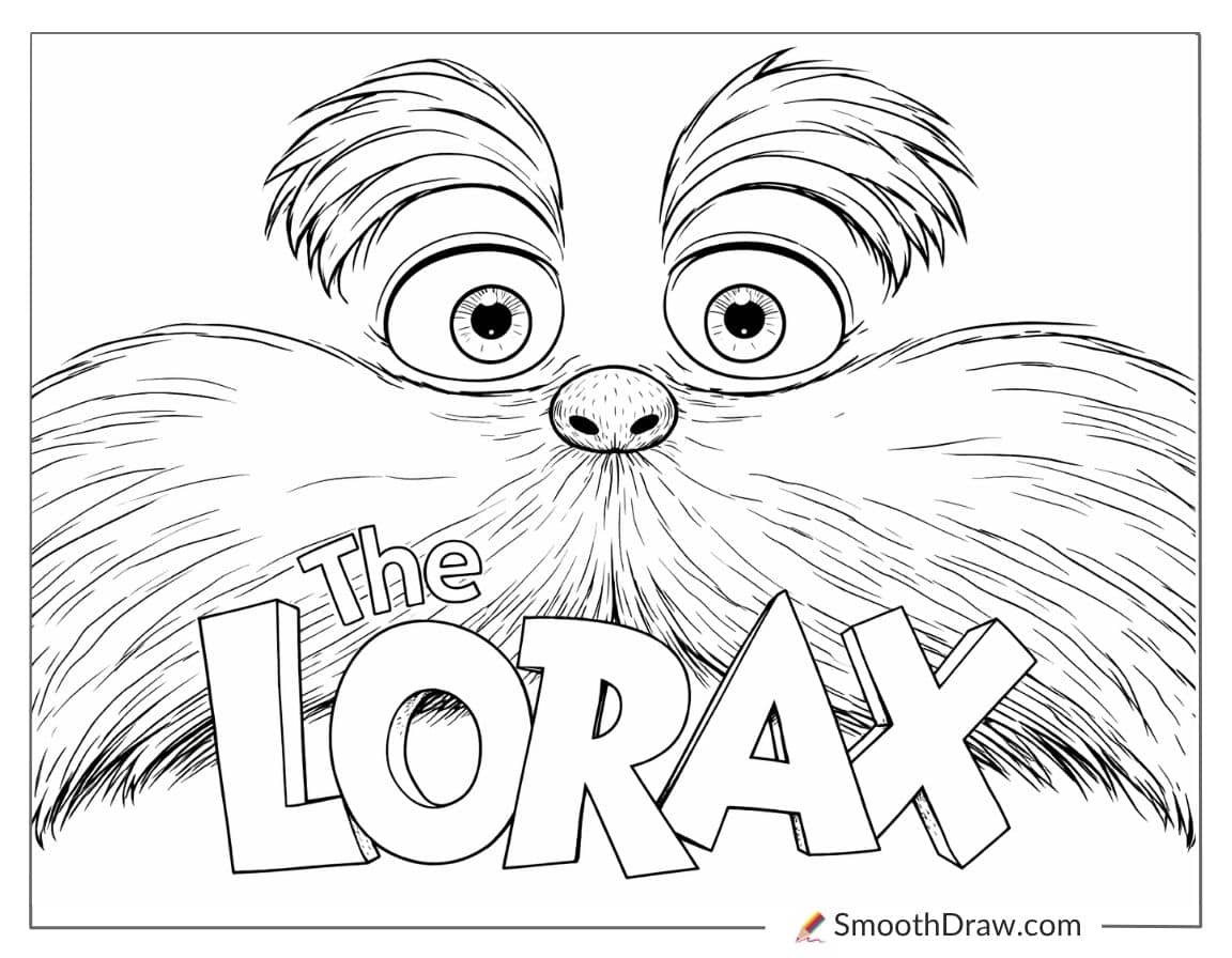 Lorax Mustache Coloring Page