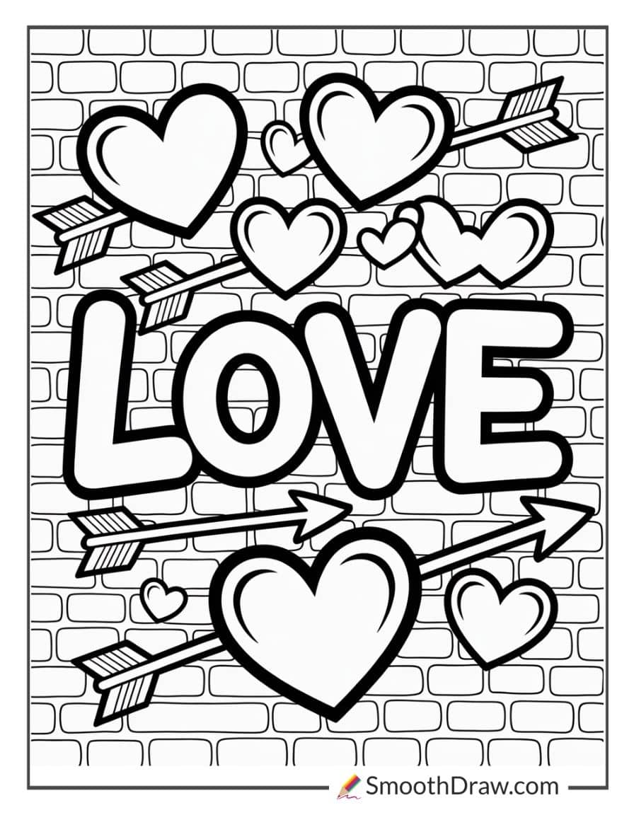 love graffiti coloring pages