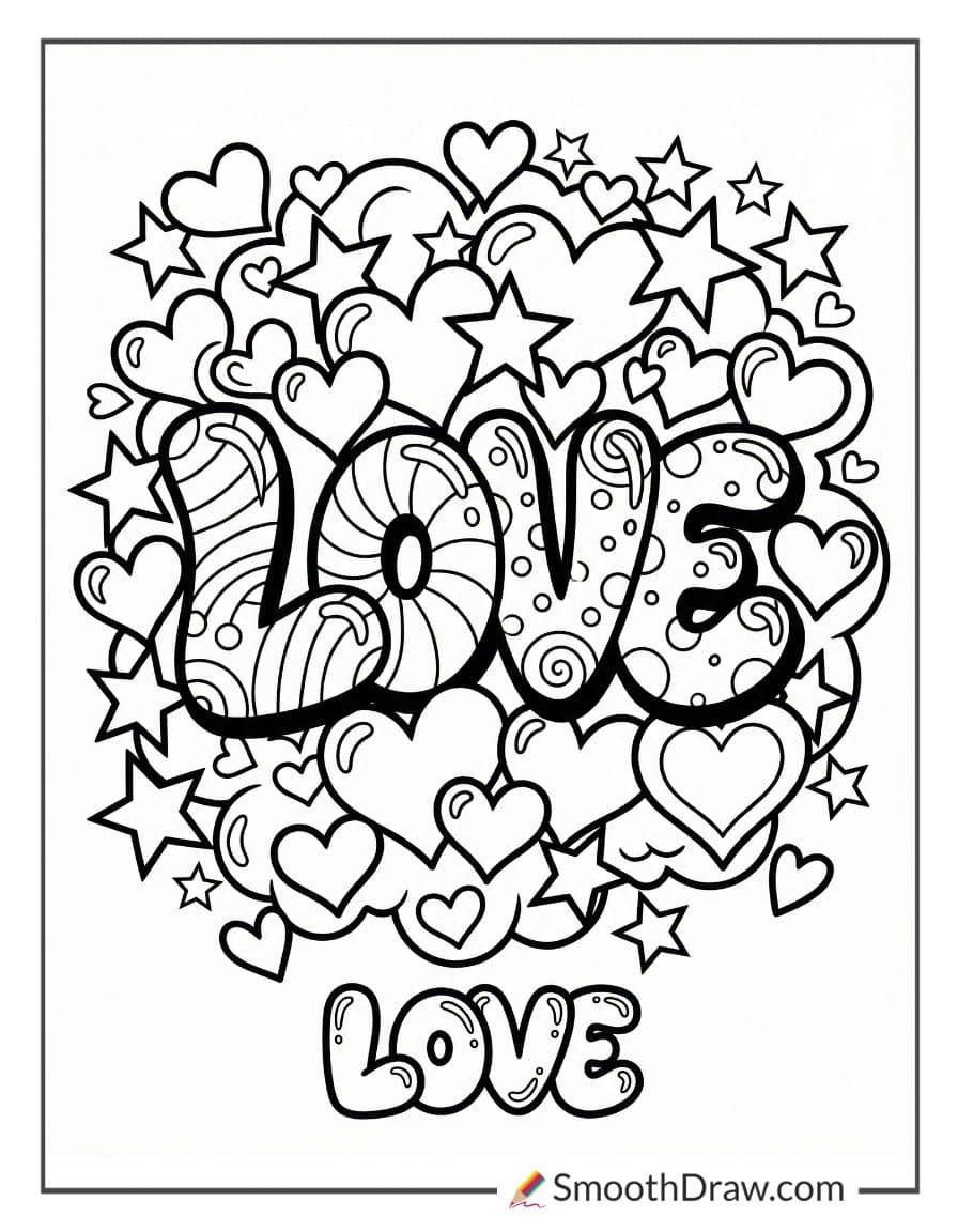 love graffiti coloring pages