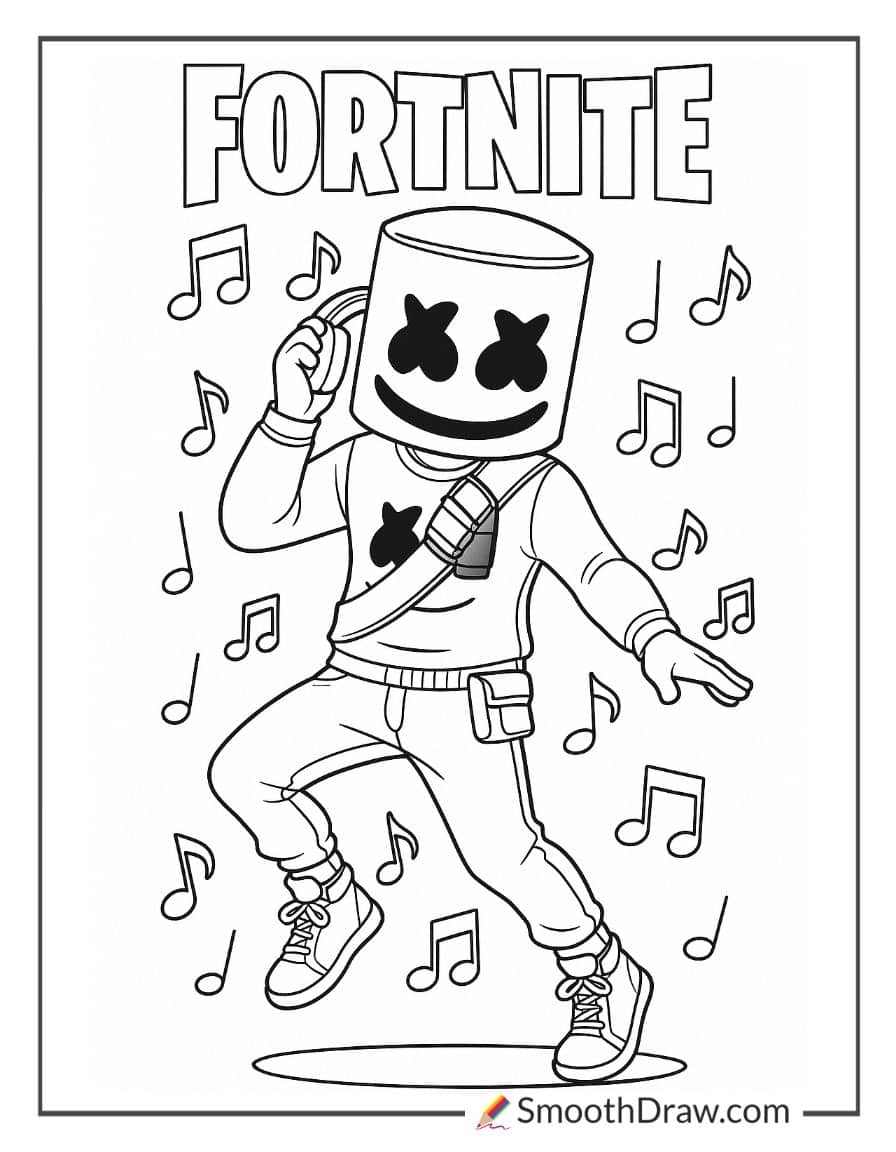 marshmello fortnite coloring page