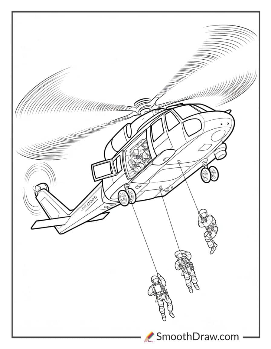 military army helicopter coloring pages