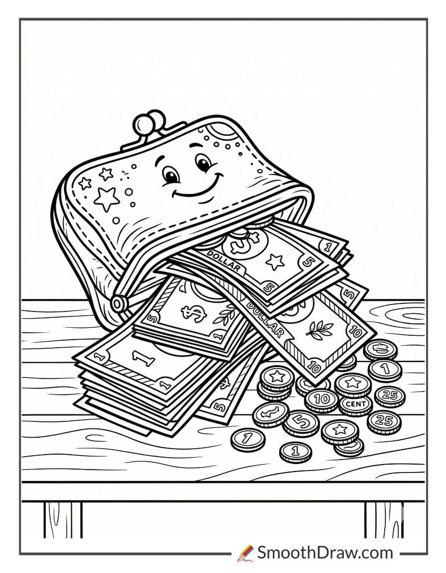 money coloring pages