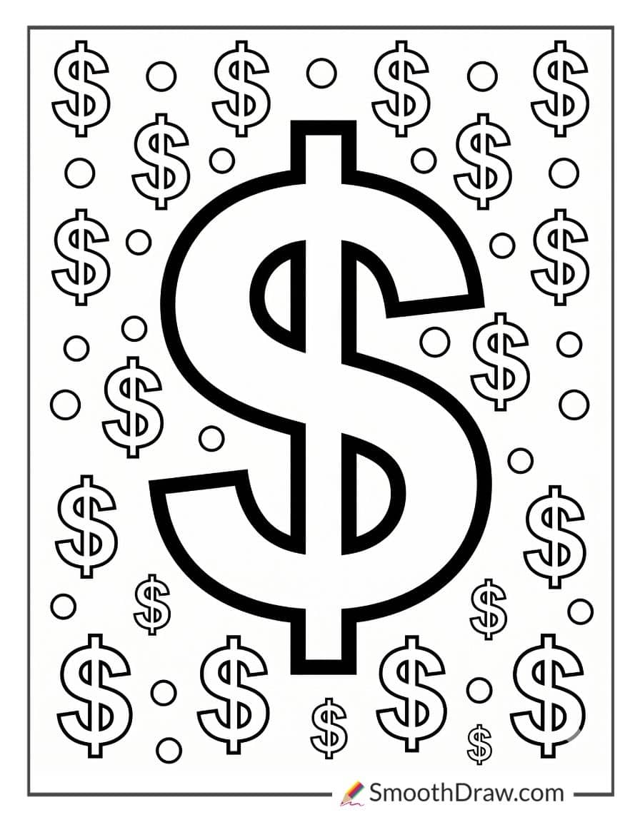 money sign coloring page