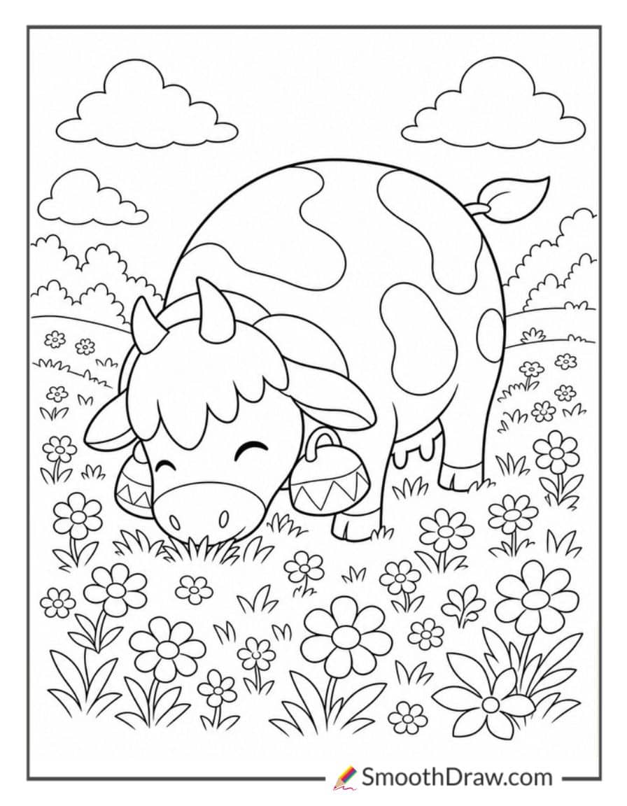 mozzarina from palworld grazing in a meadow