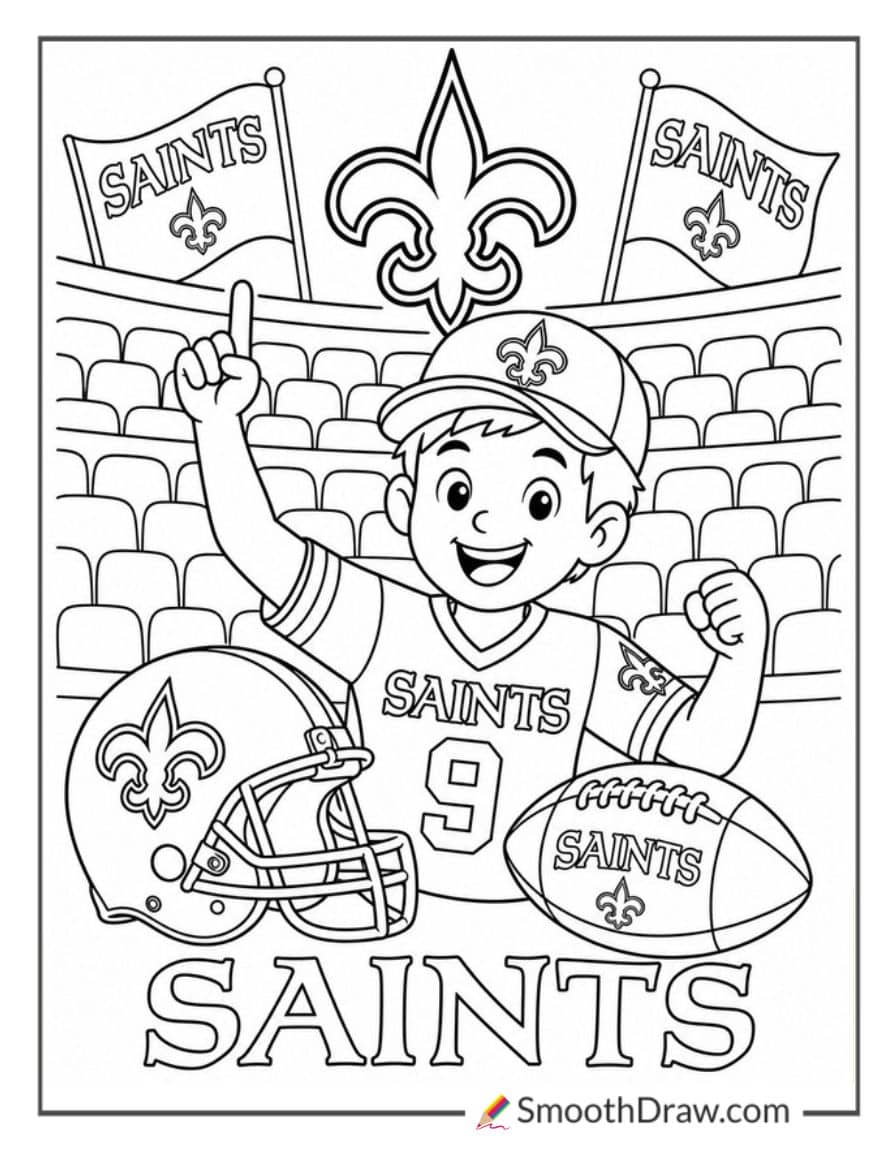 New Orleans Saints Coloring Sheet