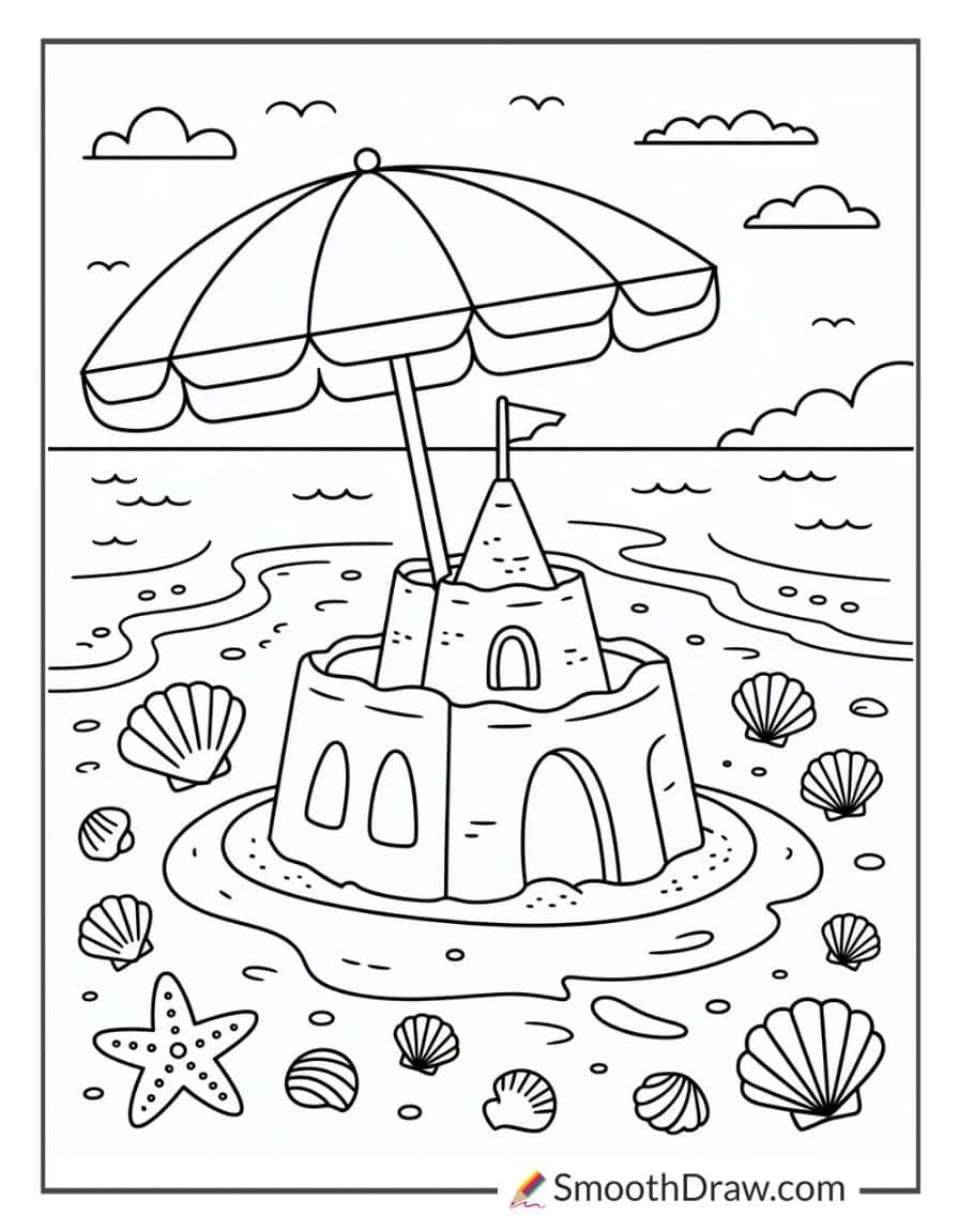 ocean beach coloring pages