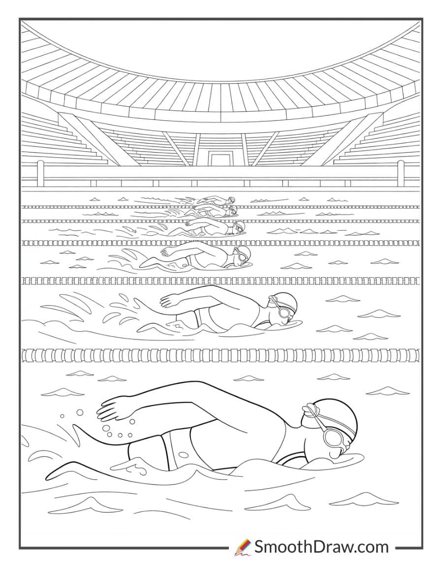 olympic swimming coloring pages
