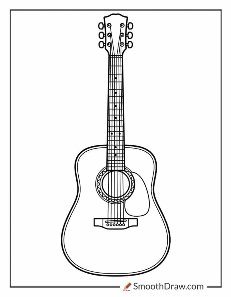 Outline Guitar Coloring Page