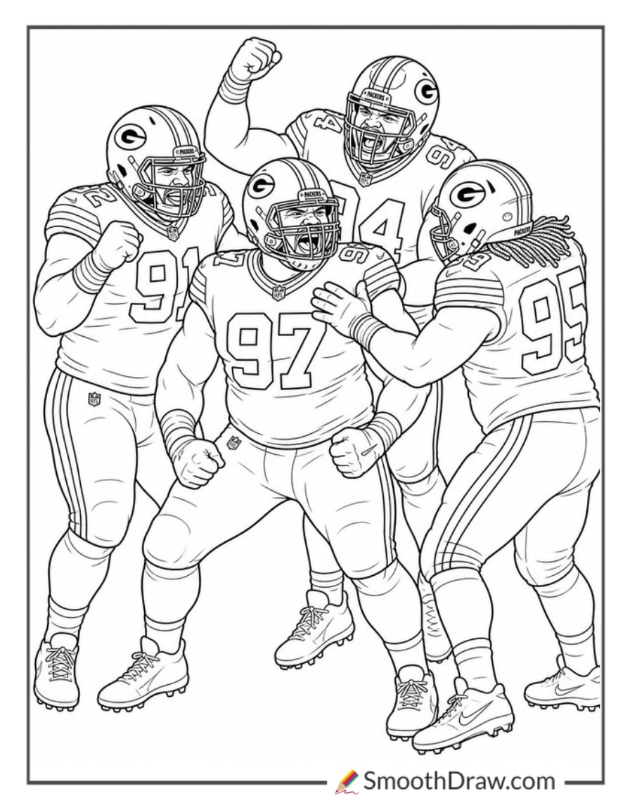 Packers Defensive Line Celebration