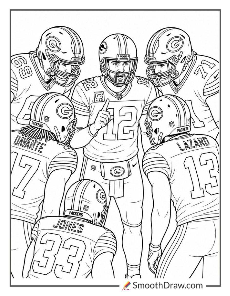 Packers Quarterback Leading Huddle