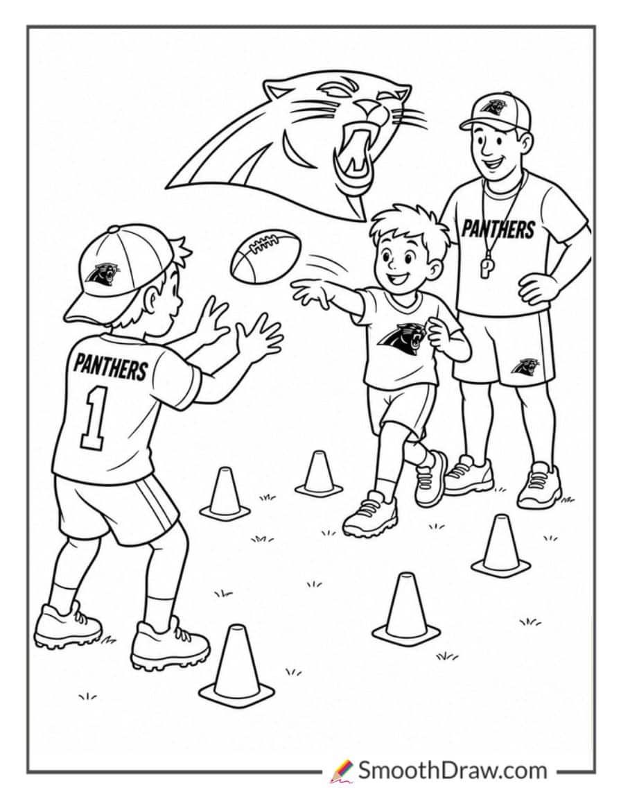 Panthers Kids Football Practice