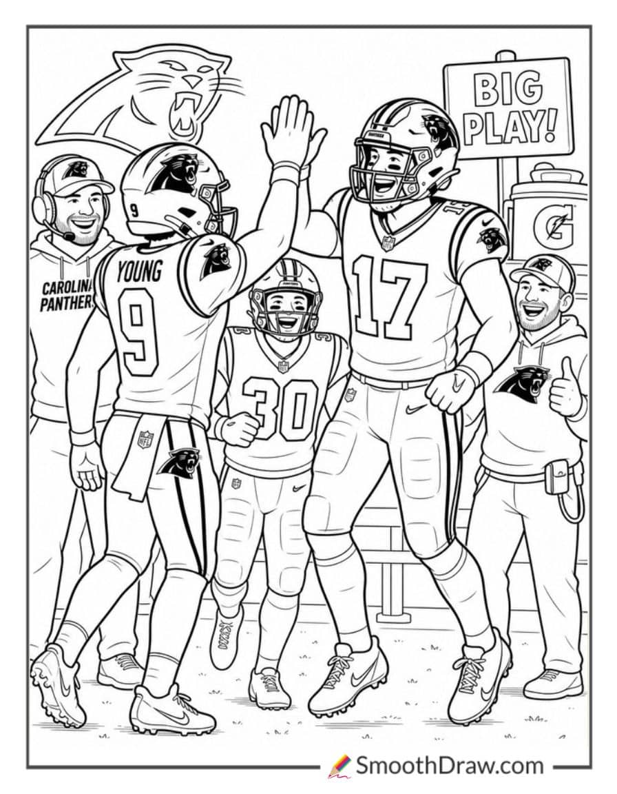 Panthers Sideline High Fives