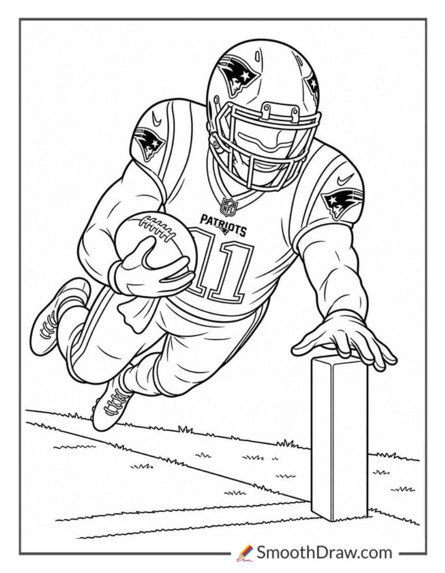 Patriots End Zone Pylon Dive