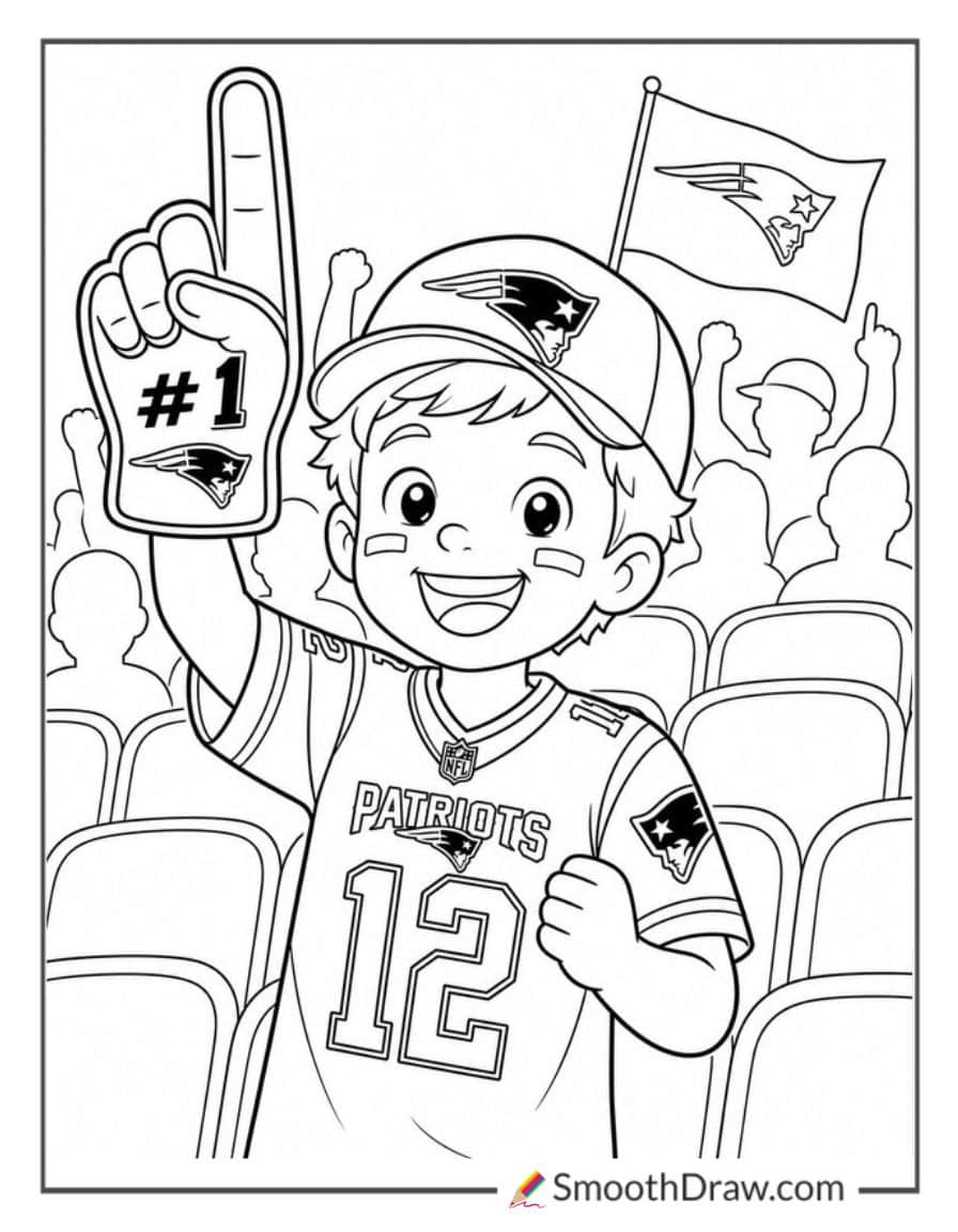 Patriots Fan With Foam Finger