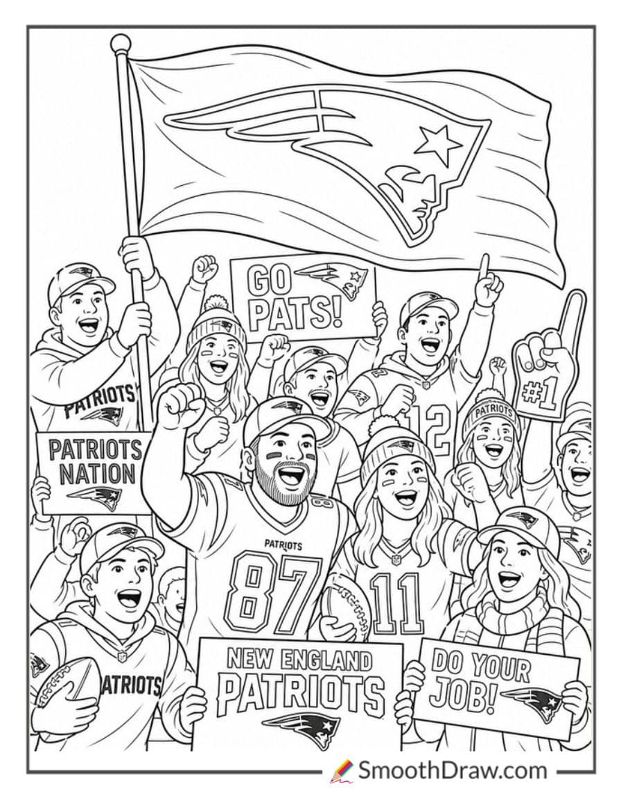 Patriots Flag Waving In Stands