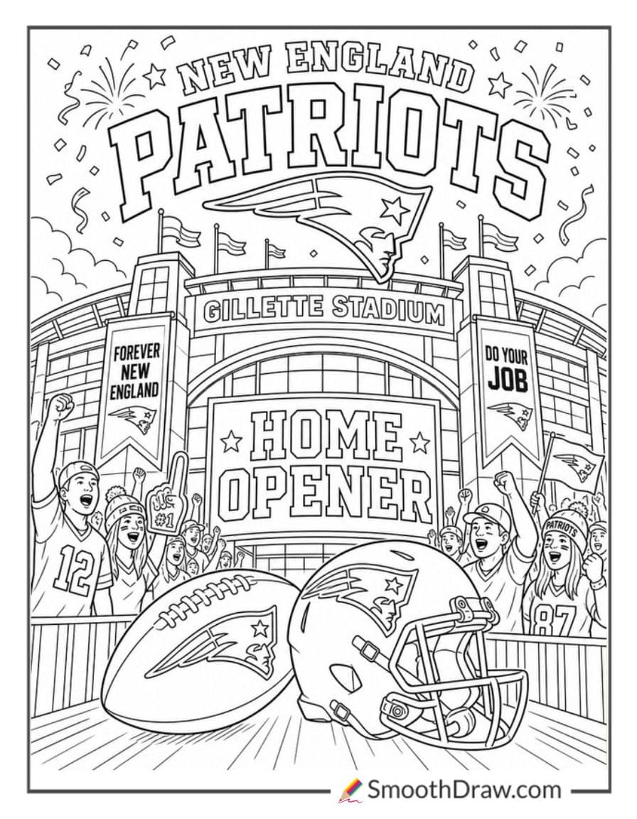 Patriots Home Opener Coloring Page