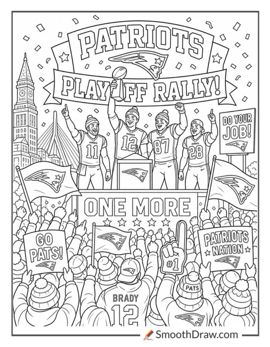 Patriots Playoff Rally Coloring Page