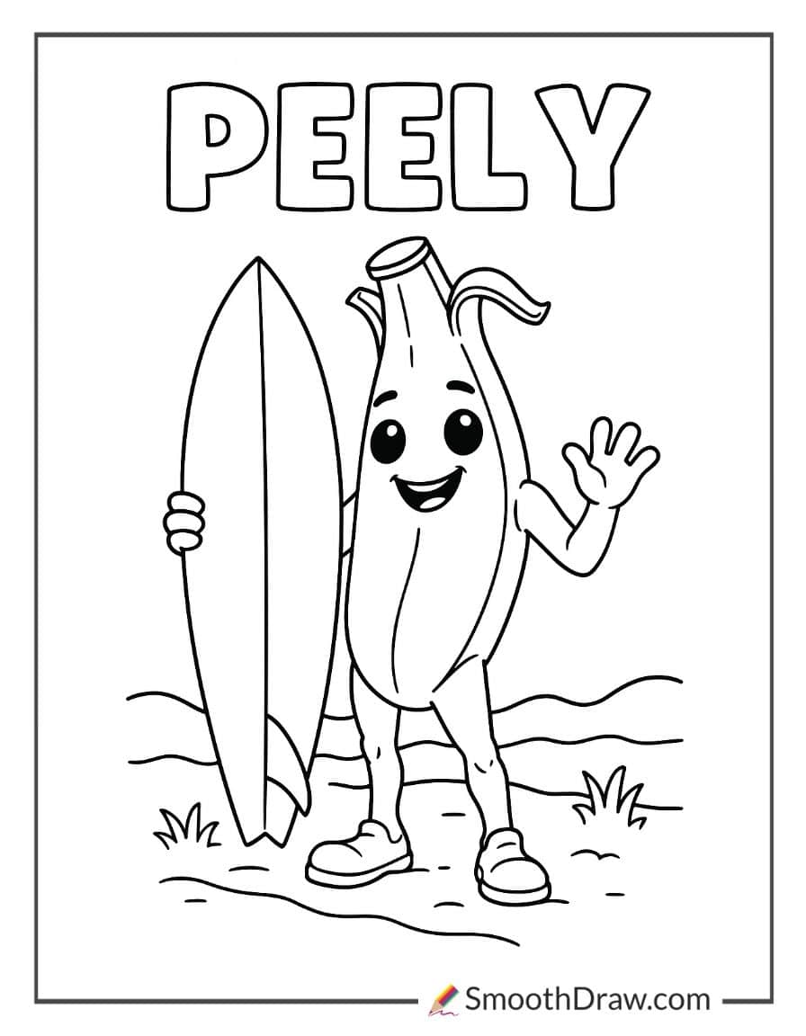 peely fortnite coloring page