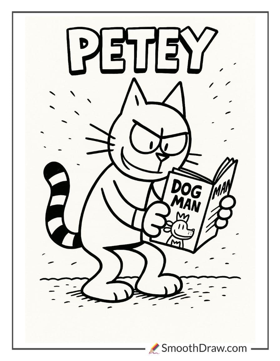petey dog man coloring page