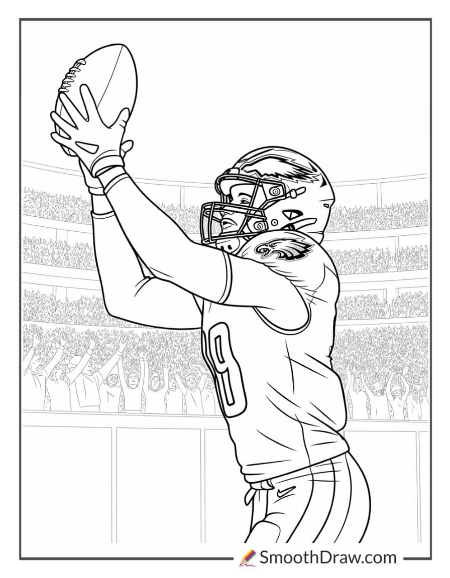 philadelphia eagles jalen hurts coloring page