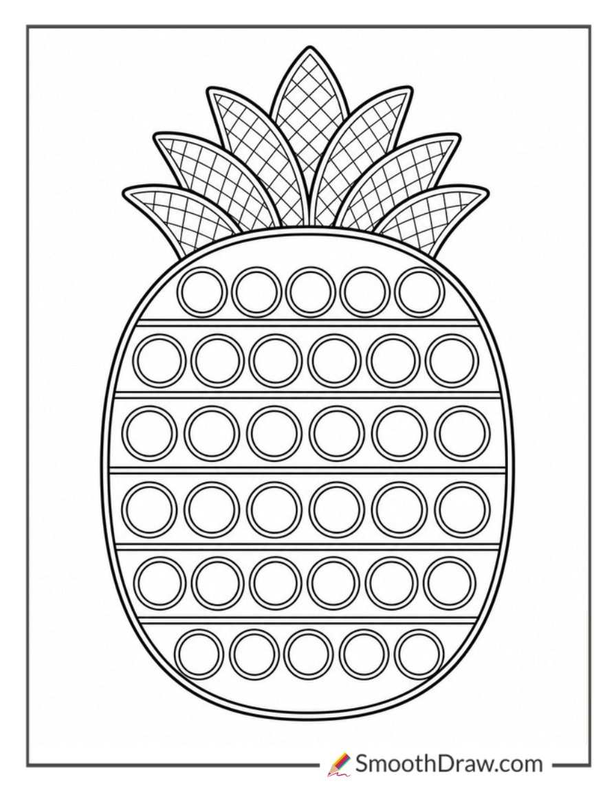 pineapple pop it coloring page
