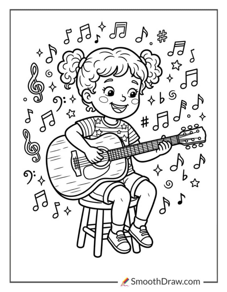 Play Guitar Coloring