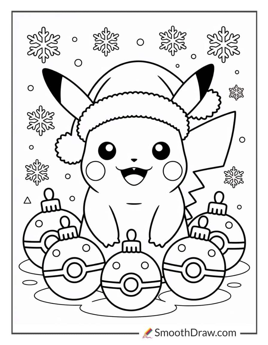 Pokemon Christmas Coloring Pages 1
