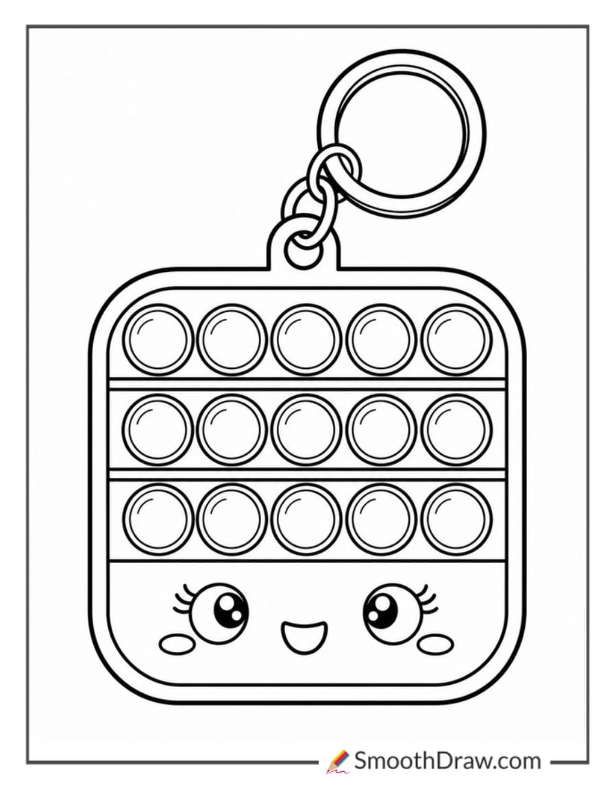 pop it keychain with tiny bubbles