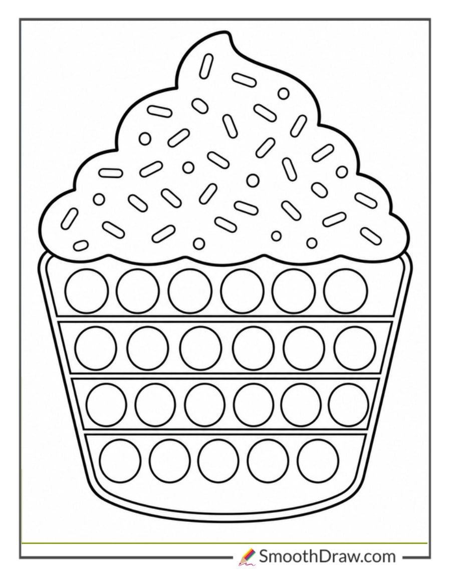 pop it shaped like a cupcake with sprinkles