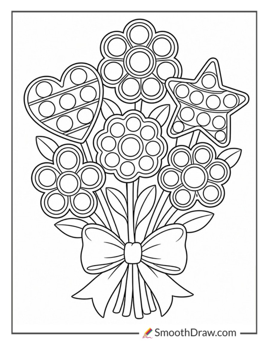 pop it shaped like a flower bouquet