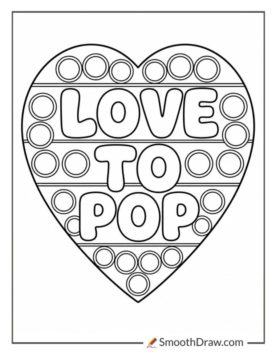 pop it shaped like a heart