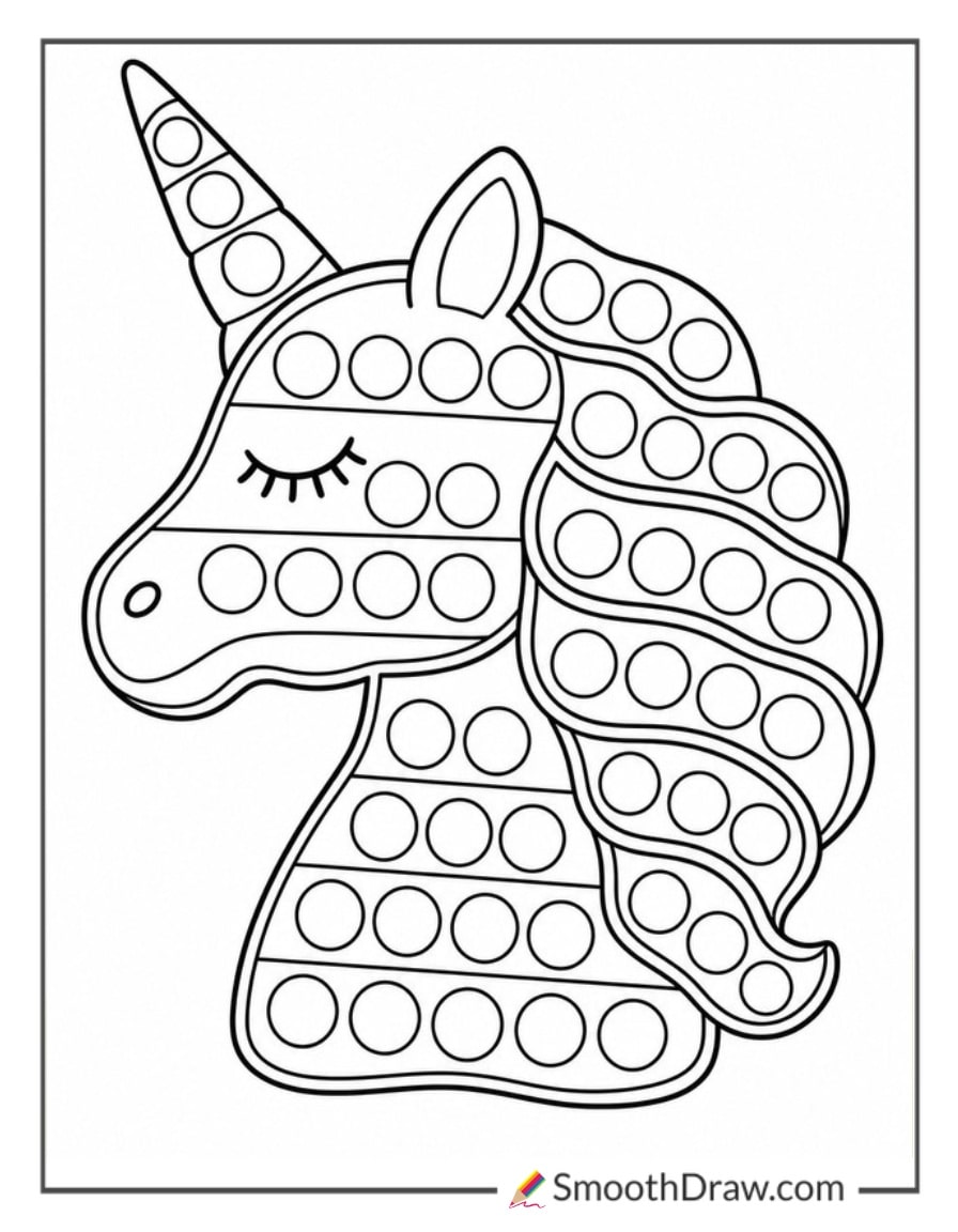 pop it shaped like a unicorn head