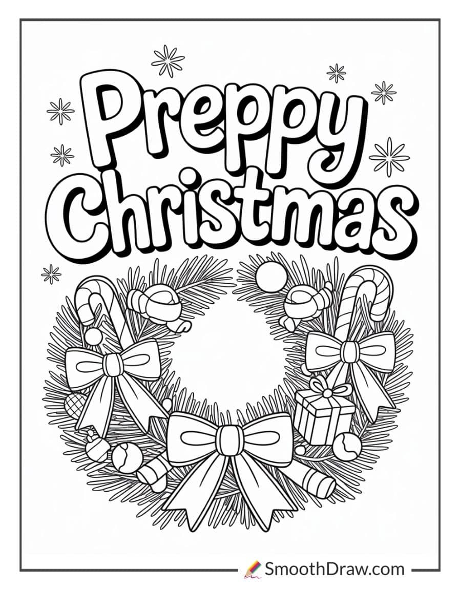 Preppy Christmas Coloring Pages