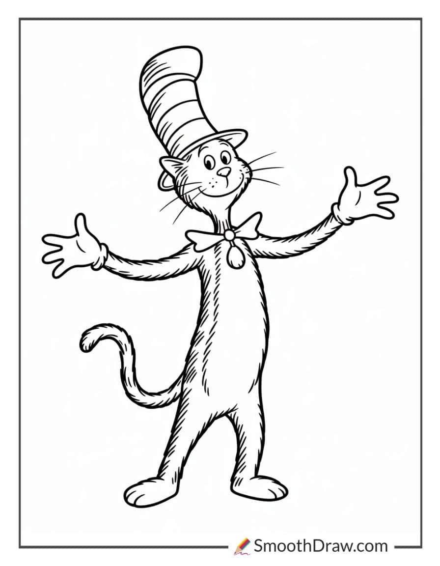 preschool cat in the hat coloring pages