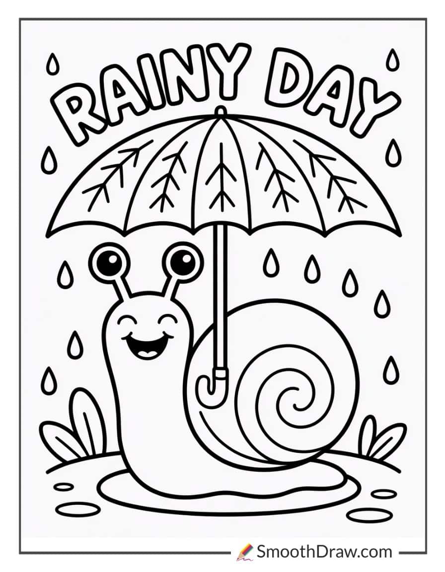 preschool rain coloring page