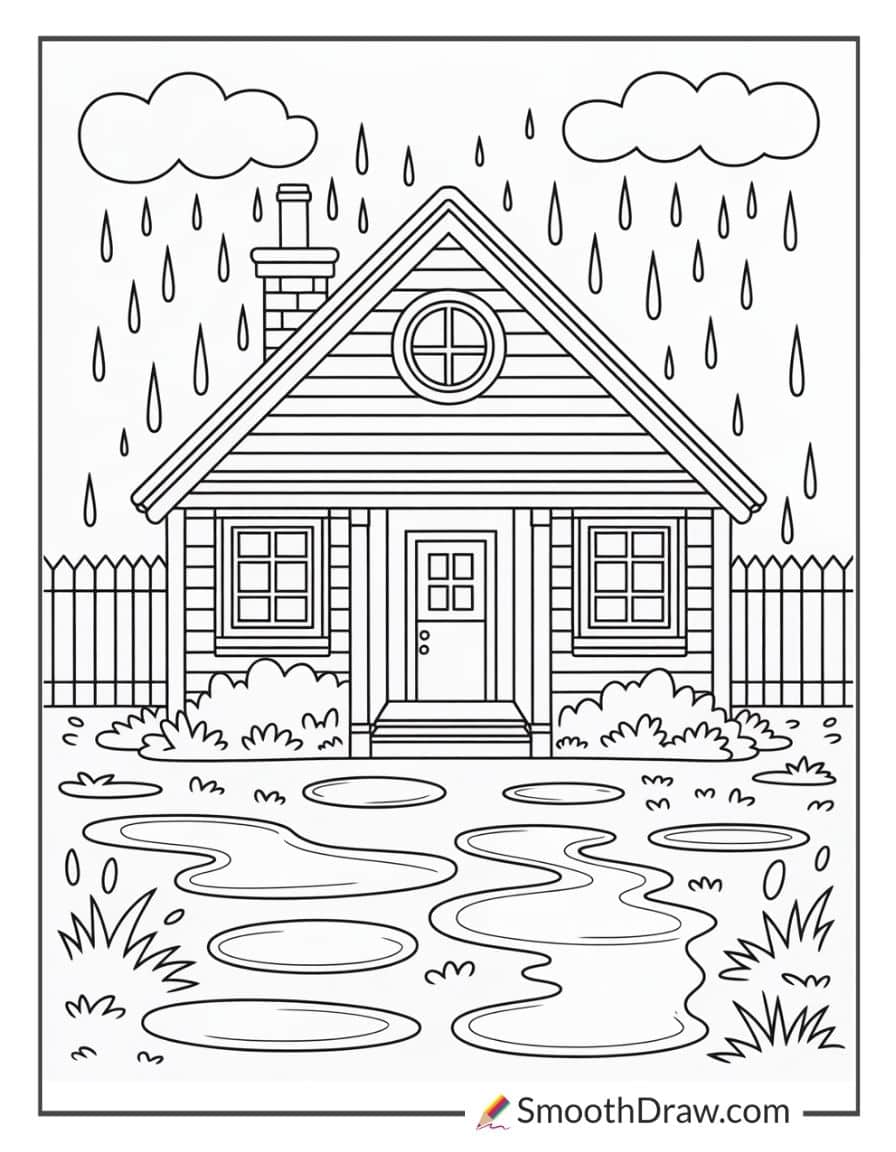 preschool rainy day coloring pages