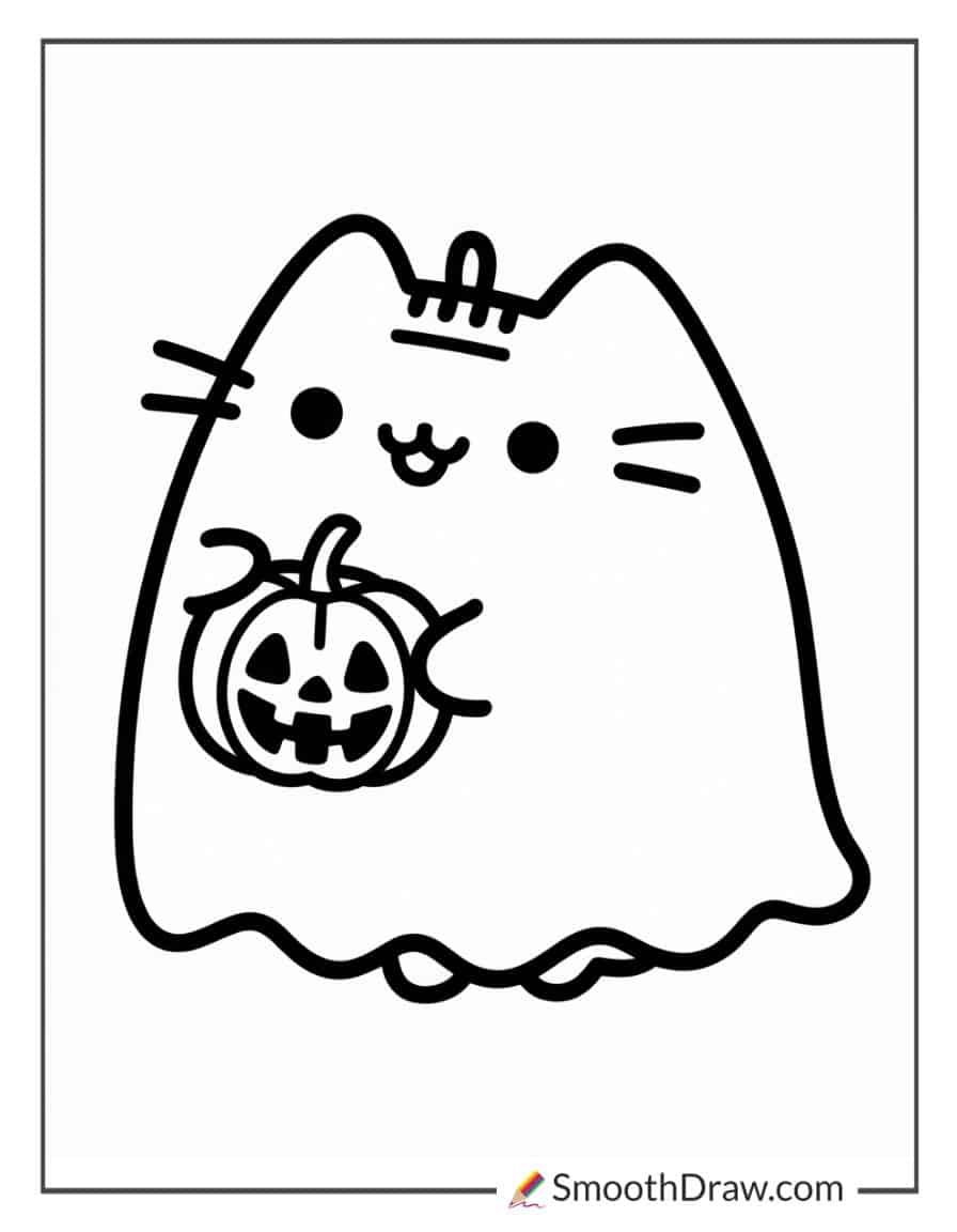 pusheen halloween coloring pages