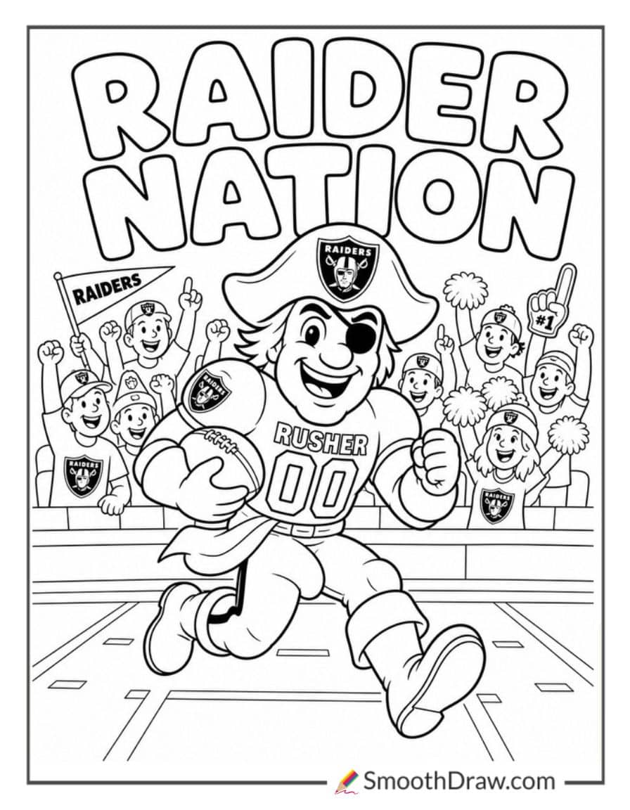 Raider Rusher Mascot Running