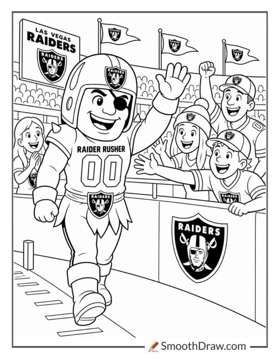 Raider Rusher Waving To Fans