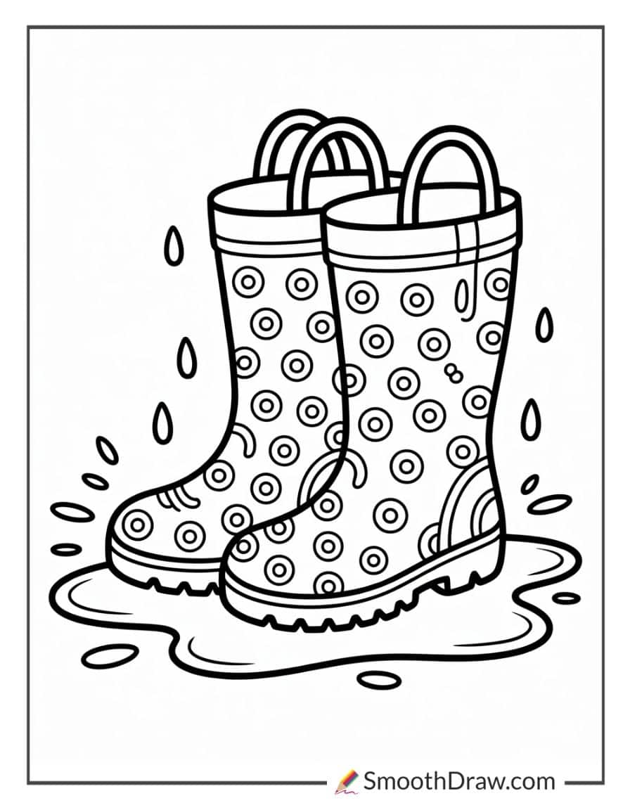 rain boots coloring page