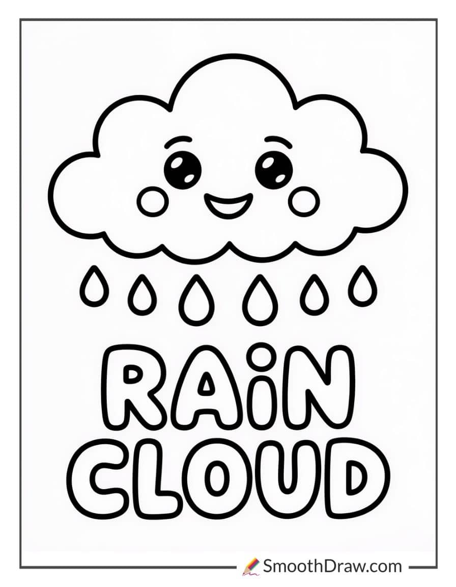 rain cloud coloring sheet