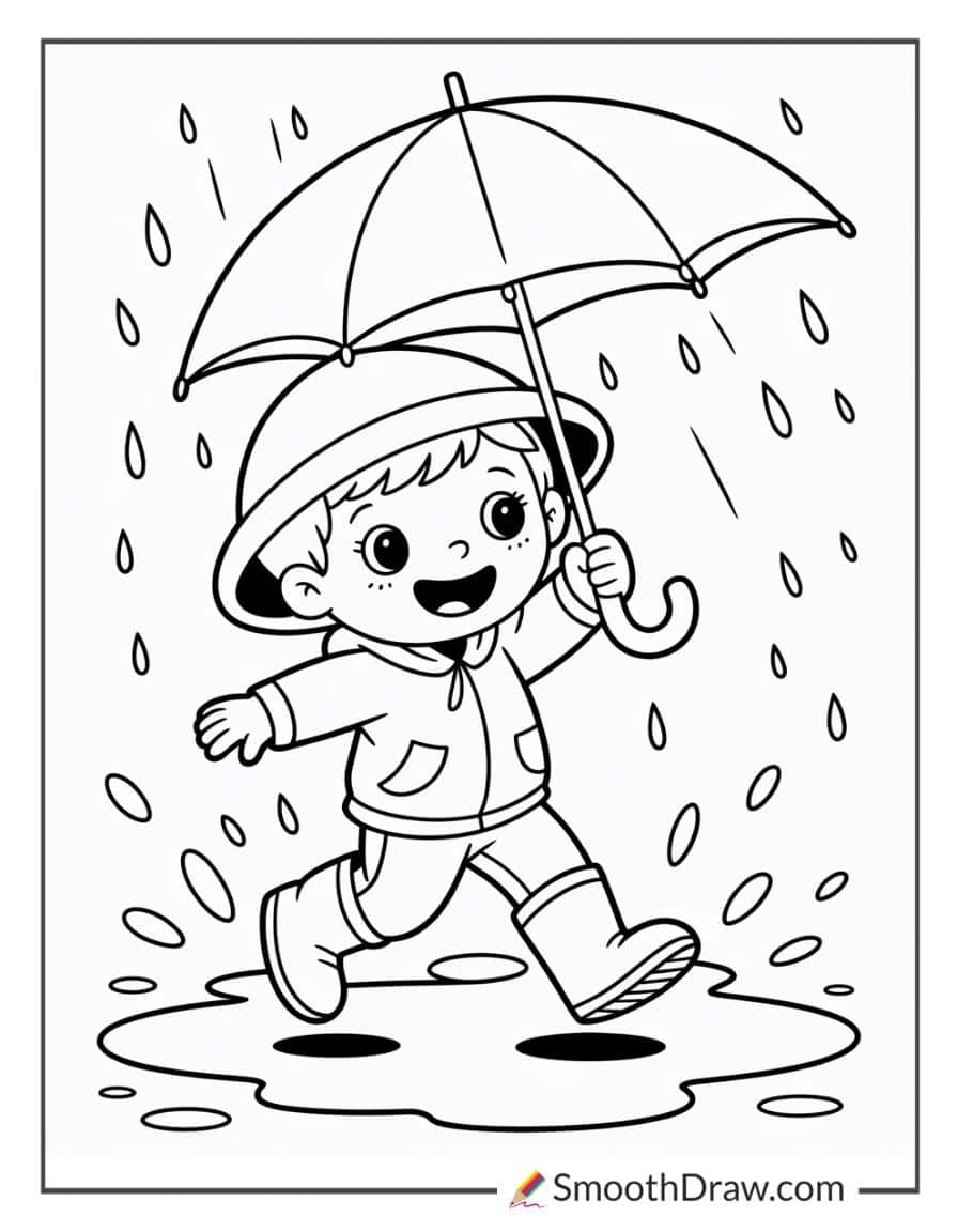 rain coloring page