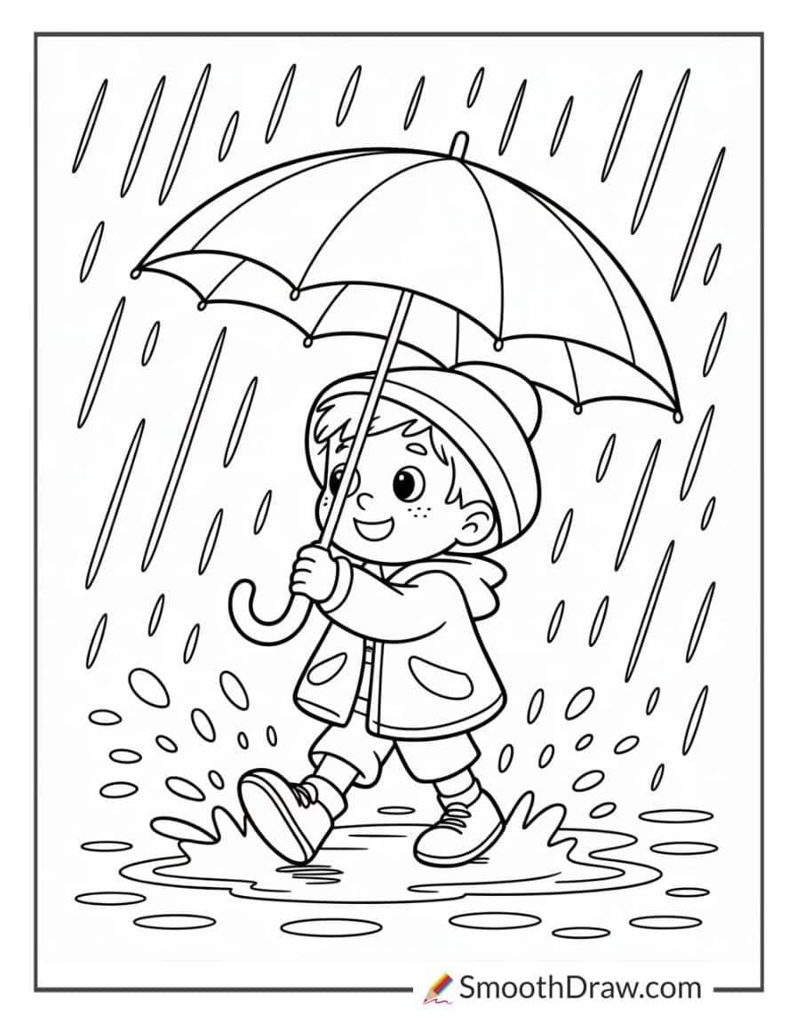 rain coloring sheet
