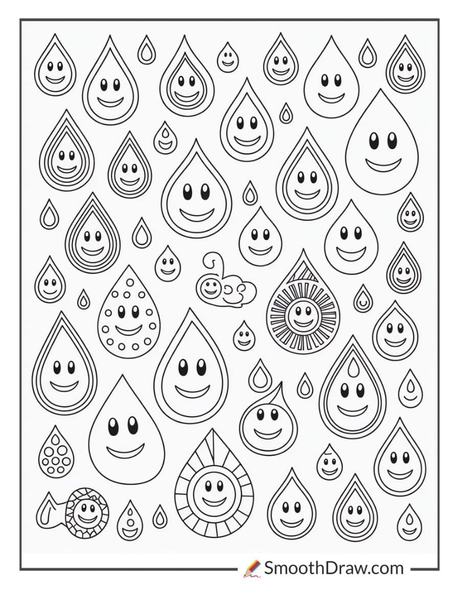 rain drop coloring page