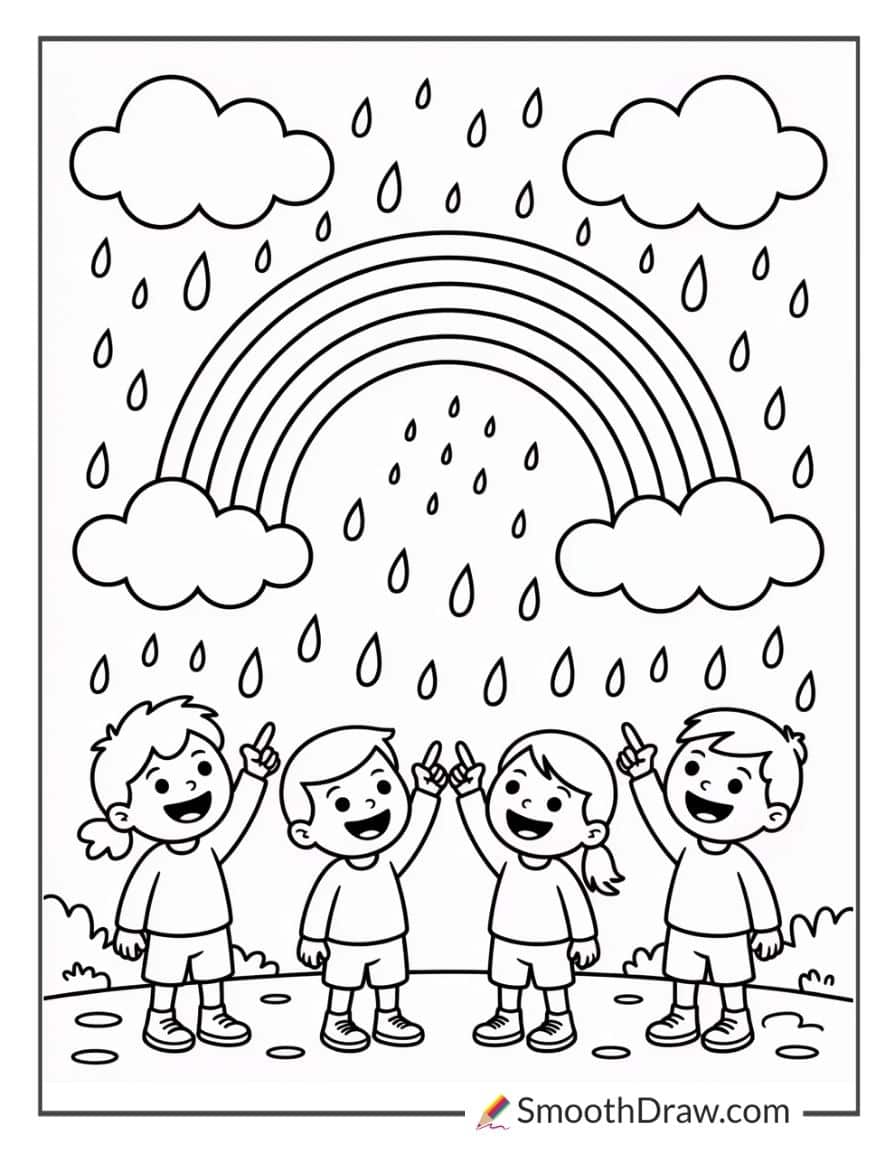 rainy coloring pages