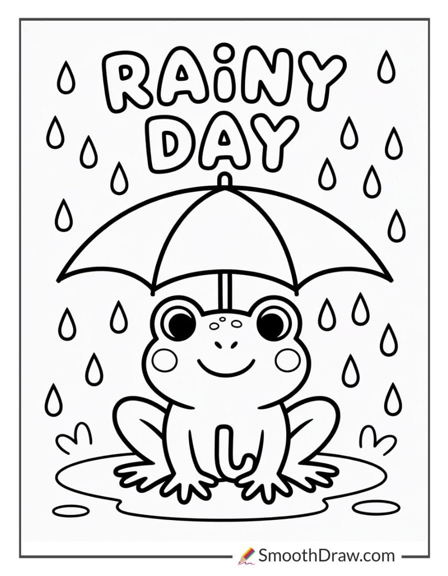 rainy day coloring page