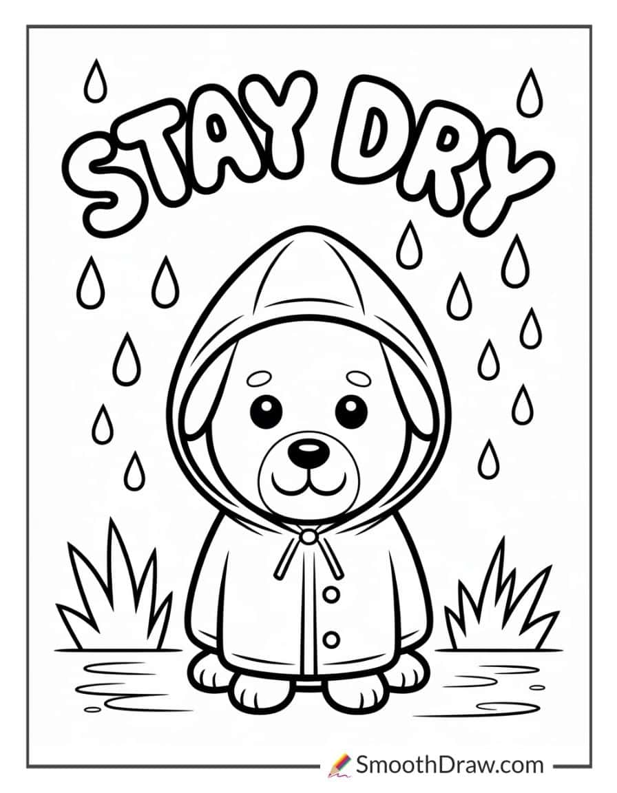 rainy day coloring sheet
