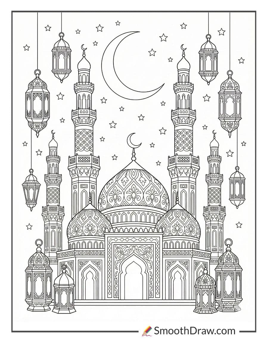 Ramadan Mosque Coloring Pages
