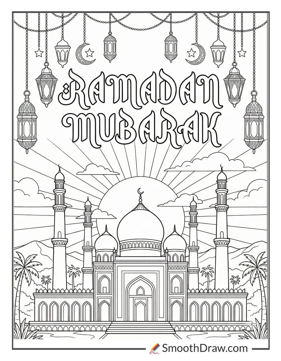 Ramadan Mubarak Coloring Pages